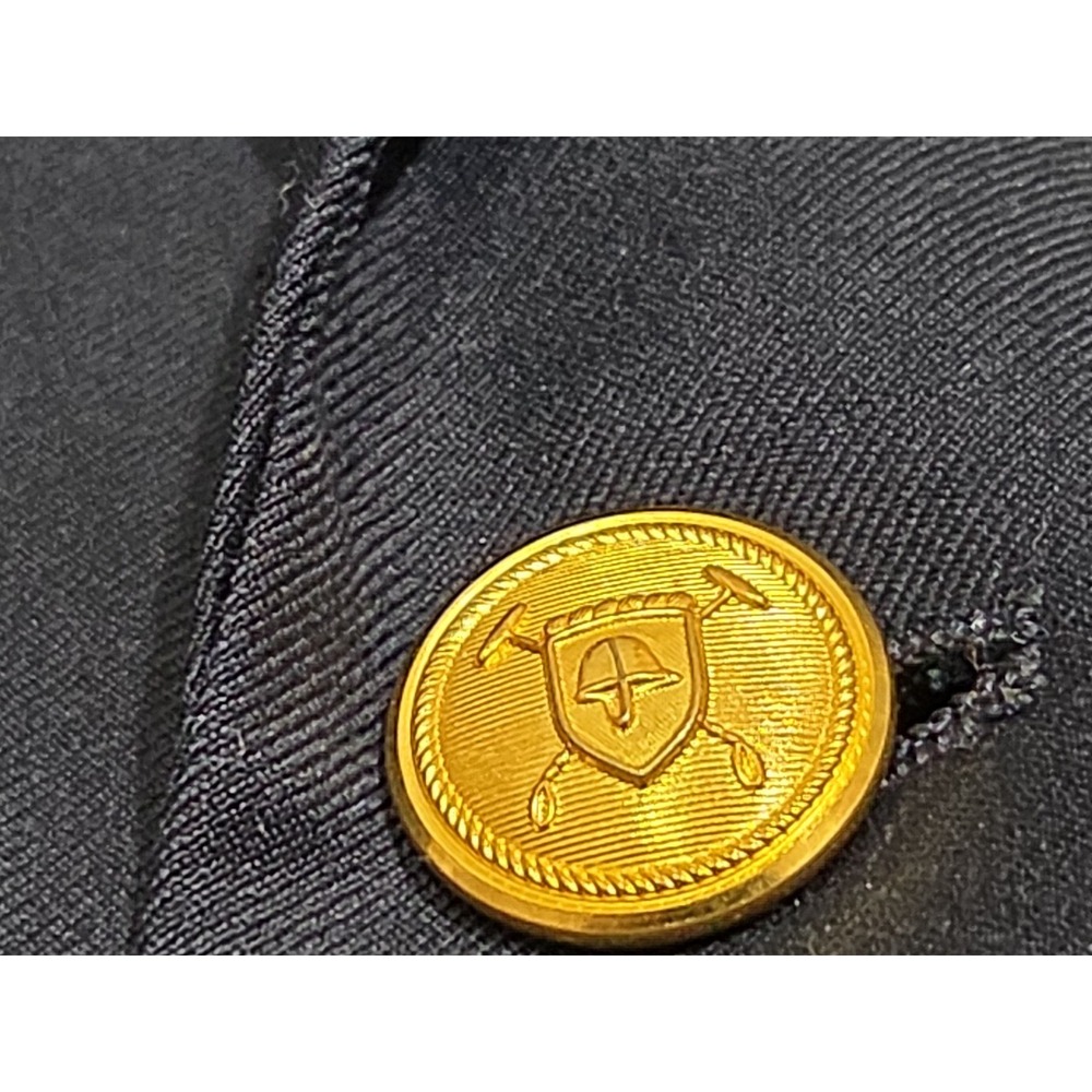 Ralph Ralph Lauren 44R Navy Wool Blazer 2 Gold Button Closure 4 Button Sleeve EU - Picture 2 of 5